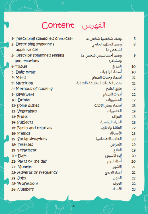 صفحة من كتاب أهم 1000 كلمة
