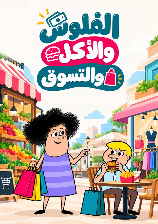 غلاف كتيب الفلوس والأكل والتسوق
